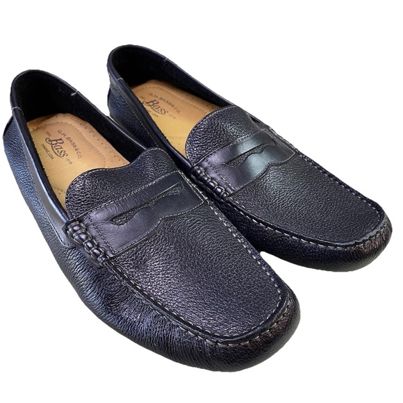 G. H. Bass & Co. Men's‎ Leather Monte Black Pebbled Penny LoaferShoes Sz.11.5